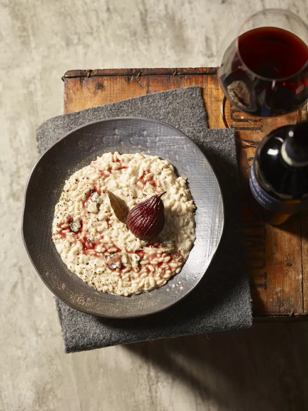 Risotto al Barolo e castelmagno